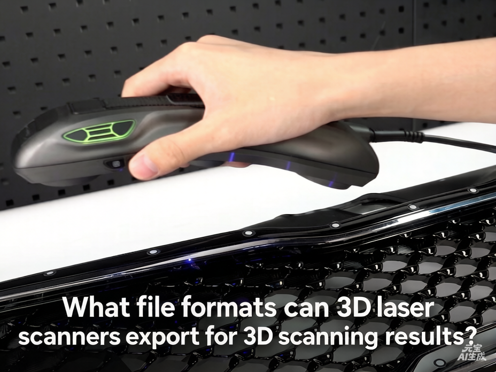 What file formats can 3D laser scanners export for 3D scanning results?
